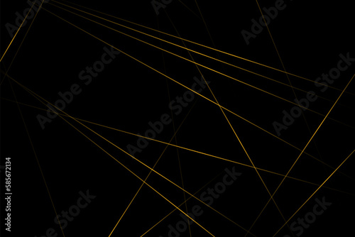 Abstract black with gold lines, triangles background modern design. Vector illustration EPS 10. © Yuriy