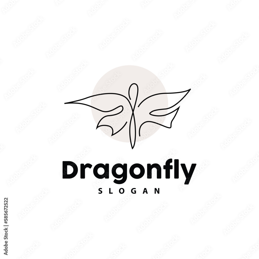 Obraz premium Dragonfly Logo, Flying Animal Vector, Luxurious Elegant Simple Minimalist Design, Illustration Template Icon