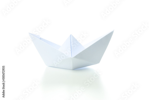 Wallpaper Mural Concept of travel and adventure with paper boat, isolated on white background Torontodigital.ca