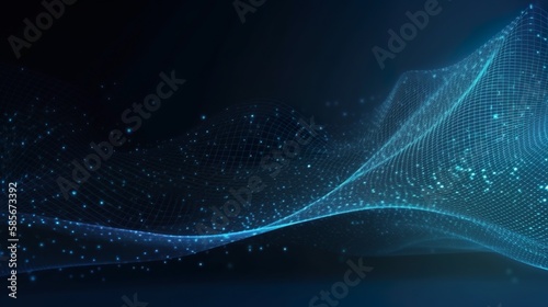 Neuronale Netze 3D-Illustration. Big Data und Cybersicherheit. Datenstrom. Globale Datenbank und künstliche Intelligenz. Farbenfroher Hintergrund mit Bokeh-Effekt (GenerativeAI)