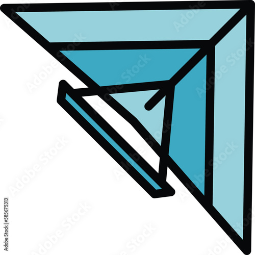 Hang glider icon. Outline Hang glider vector icon for web design isolated on white background color flat