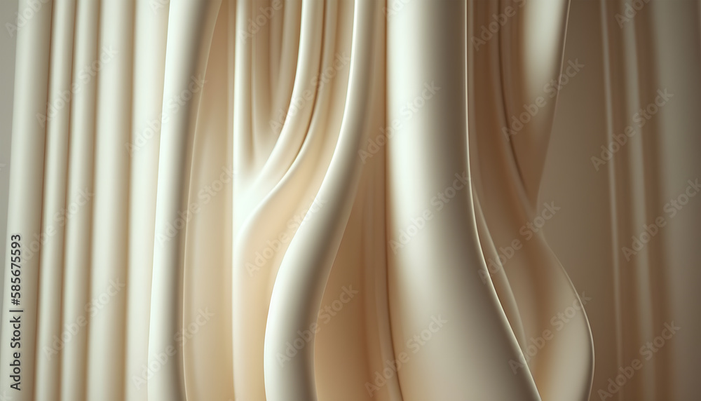 Fototapeta premium Curtains with drapery. Abstract background luxury cloth or liquid wave or wavy folds of grunge silk texture satin velvet material. Generative AI technology.