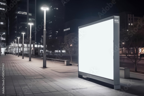 Blank vertical billboard for outdoor advertising poster. Generative AI