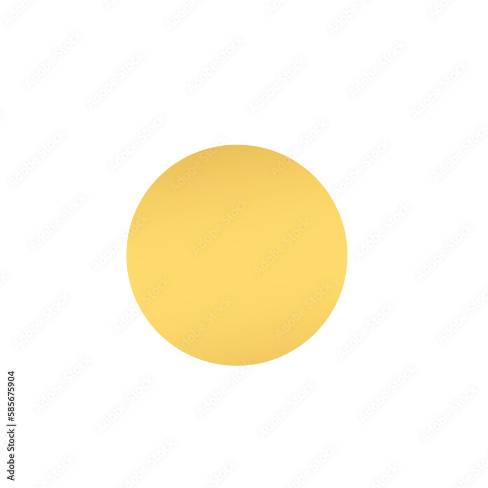 Circular Golden metal plate icon png file with transparent background 