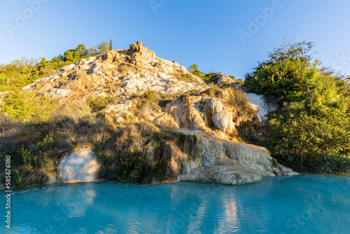 Italy, Tuscany, Bagno Vignoni, Antiche Terme Romane Libere thermal pond photo