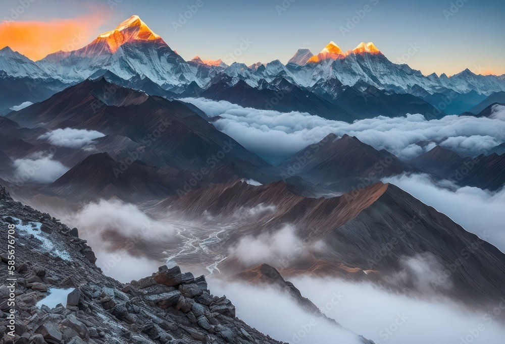 Fototapeta premium snow covered mountains, Mountain Wildlife: Exploring the Ecological Importance of These High-Altitude Habitats