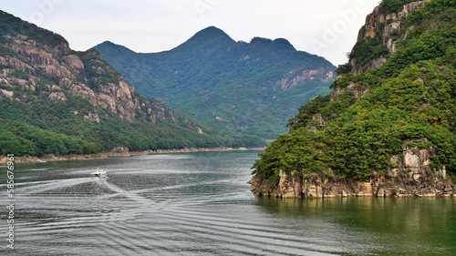 Natural scenery around Chungju Lake in Korea