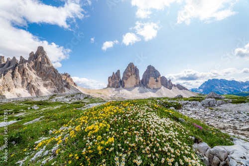 Obraz na płótnie Tre Cime di Lavaredo in Dolomites mountains in Italy w salonie