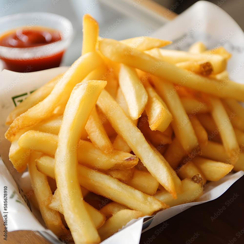 french fries with ketchup