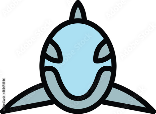 Grampus orca icon. Outline Grampus orca vector icon for web design isolated on white background color flat