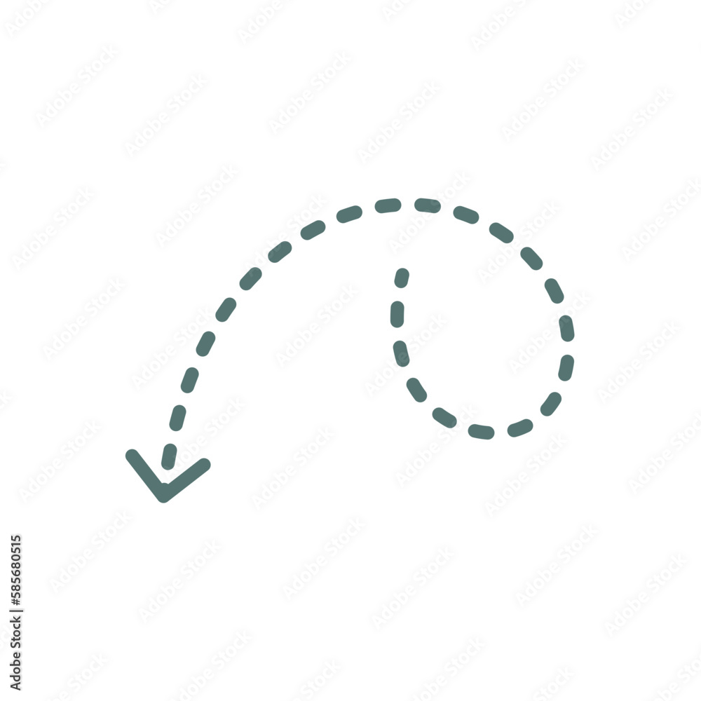 Green Down Left Arrow Cute Hand Drawn Green Down Left Arrow Cute Hand Drawn