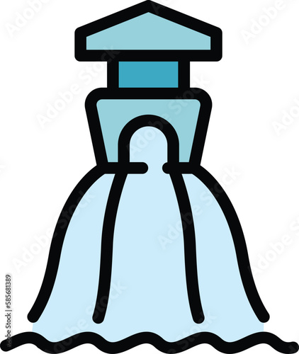 Water park icon. Outline Water park vector icon for web design isolated on white background color flat
