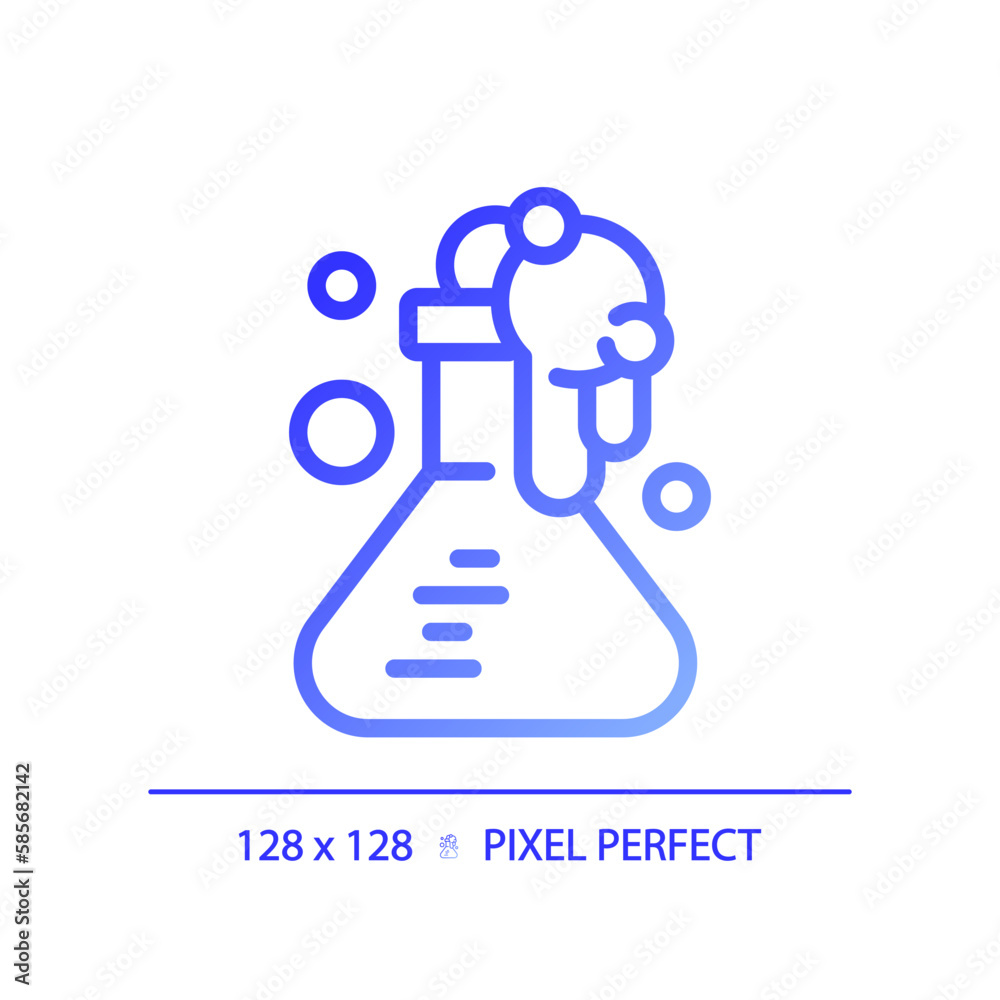 STEM in chemistry pixel perfect gradient linear vector icon. Study ...