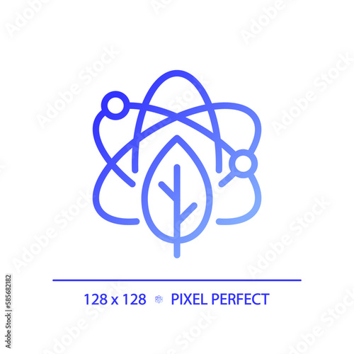 STEM in biology pixel perfect gradient linear vector icon. Natural science learning process. Education development. Thin line color symbol. Modern style pictogram. Vector isolated outline drawing