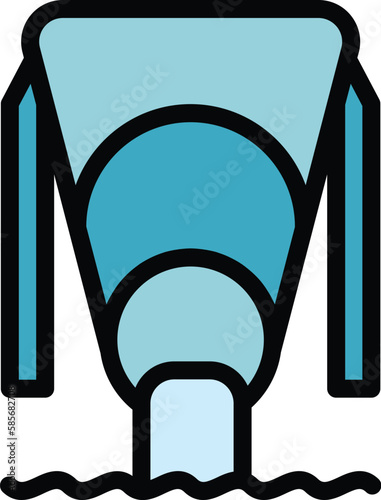 Water park tube icon. Outline Water park tube vector icon for web design isolated on white background color flat
