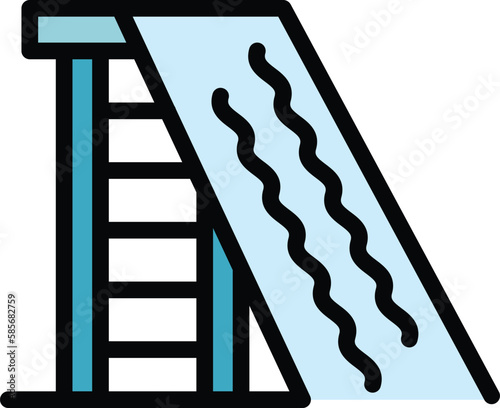 Water park recreation icon. Outline Water park recreation vector icon for web design isolated on white background color flat