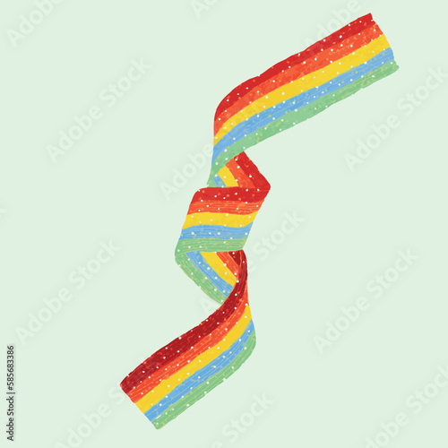 Rainbow-colored thin jelly sprinkled with icing sugar and dreamy sweet icing  vector