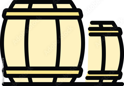 Ranch wood barrels icon. Outline Ranch wood barrels vector icon for web design isolated on white background color flat
