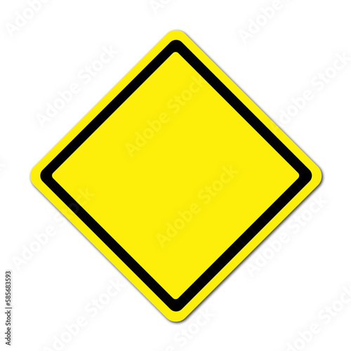 yellow blank sign on transparent background png file