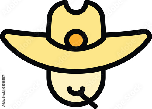 Ranch cowboy icon. Outline Ranch cowboy vector icon for web design isolated on white background color flat
