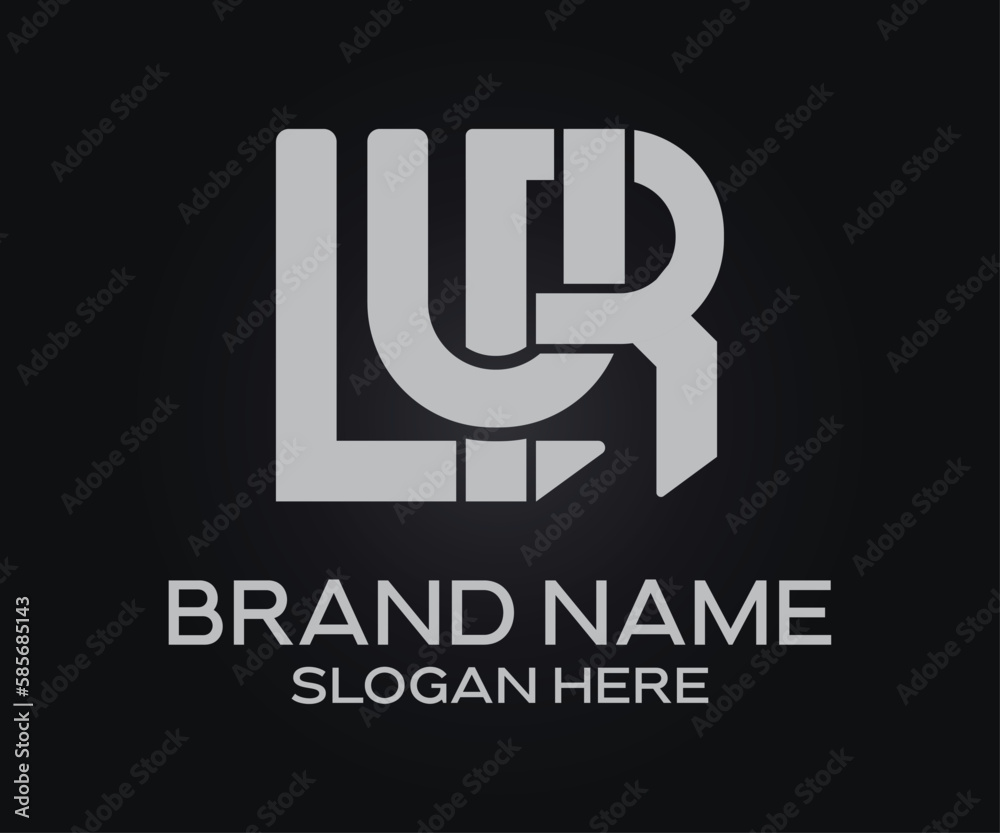 L U R initial letter logo design template