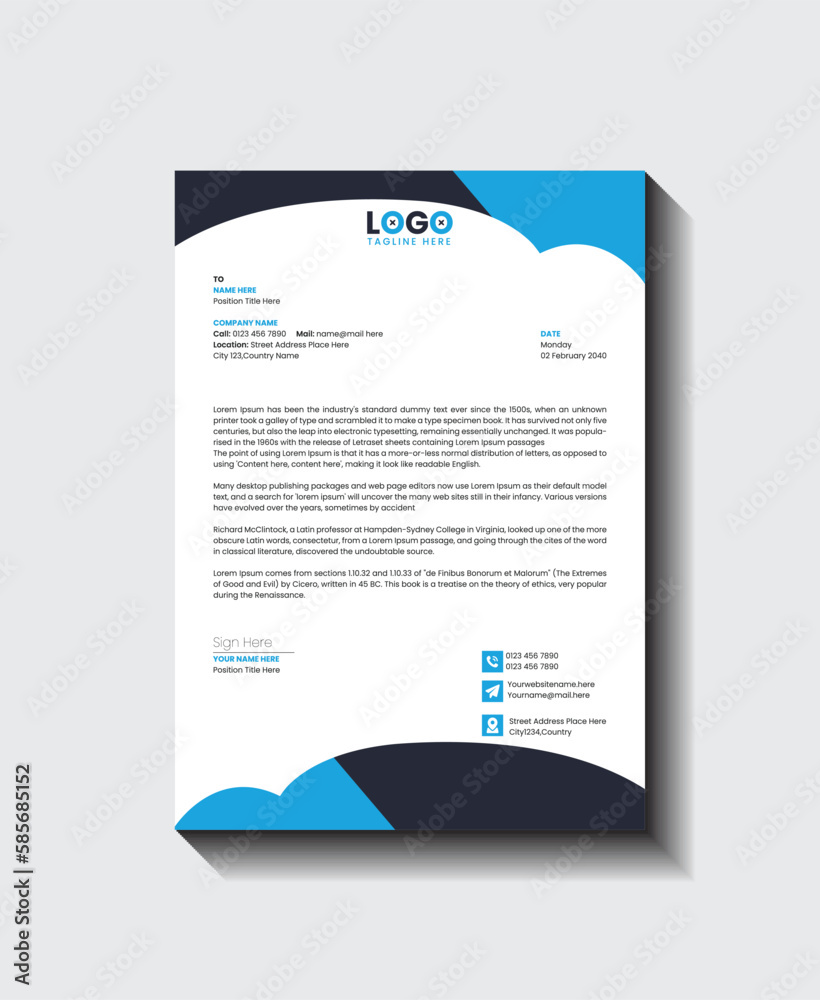 Creative and modern business letterhead design template Creative and modern business letterhead design template
