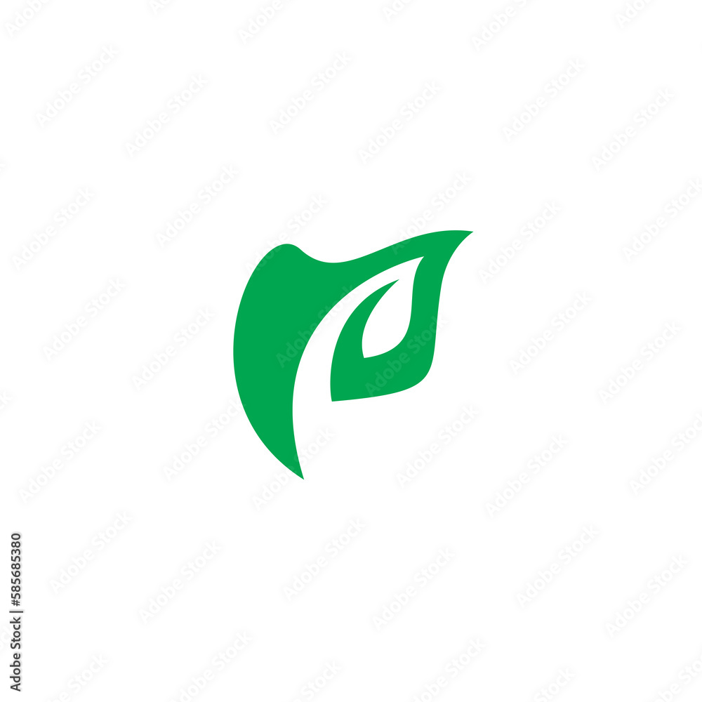 P Leaf Logo Design. P Initial Vector Nature P Leaf Logo Design. P Initial Vector Nature