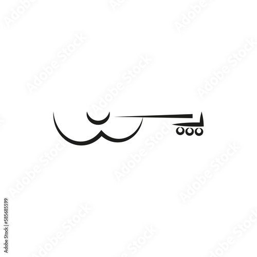 Acoustic guitar in a simple line style. Vector drawing.