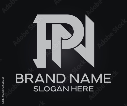 P N initial letter logo design template