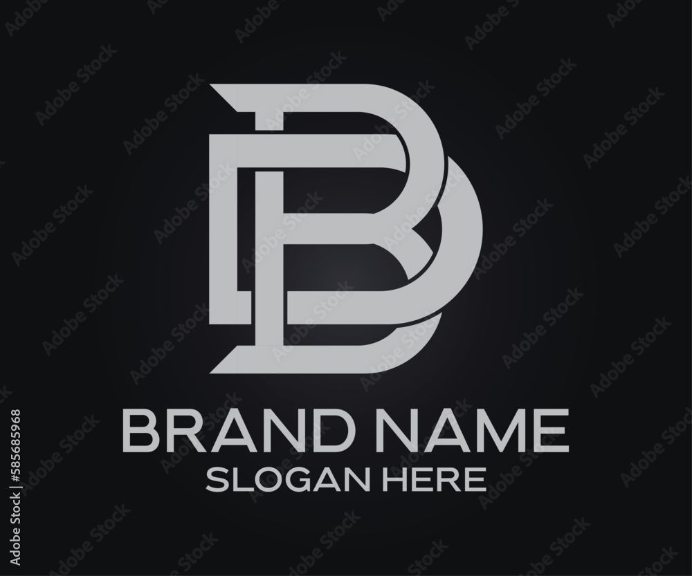 Obraz premium B D initial letter logo design template