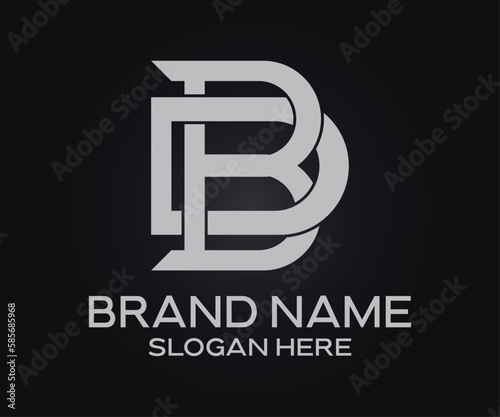 B D initial letter logo design template