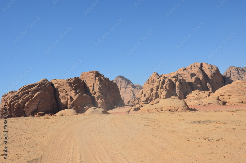 Beautiful Wadi Rum landscapes from the desert in Jordan Beautiful Wadi Rum landscapes from the desert in Jordan