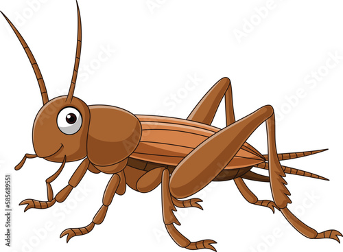 Cartoon grasshopper on white background