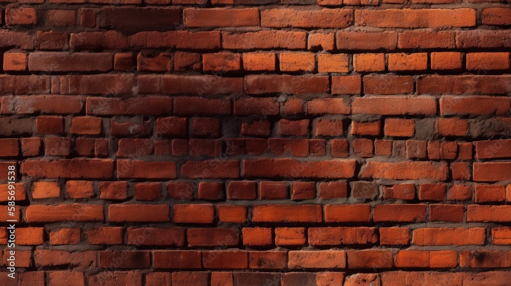 Obraz premium Red brick wall pattern. Background for design. Generative AI.
