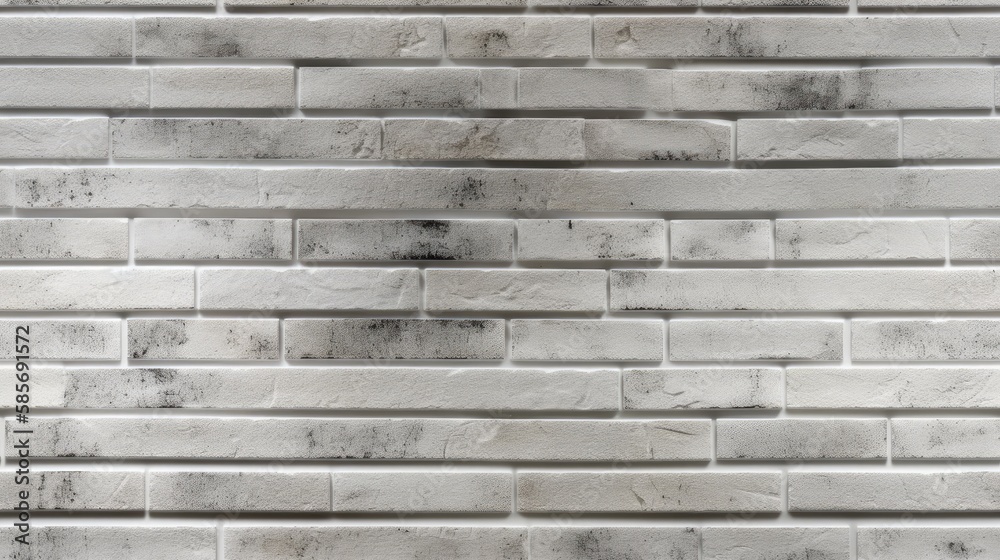 White brick wall pattern. Background for design. Generative AI. White brick wall pattern. Background for design. Generative AI.