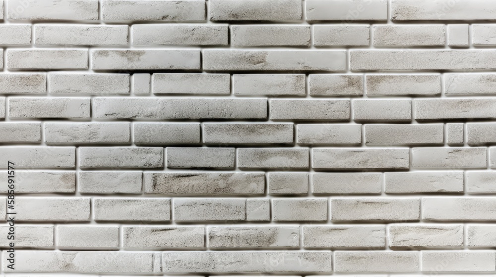 White brick wall pattern. Background for design. Generative AI. White brick wall pattern. Background for design. Generative AI.