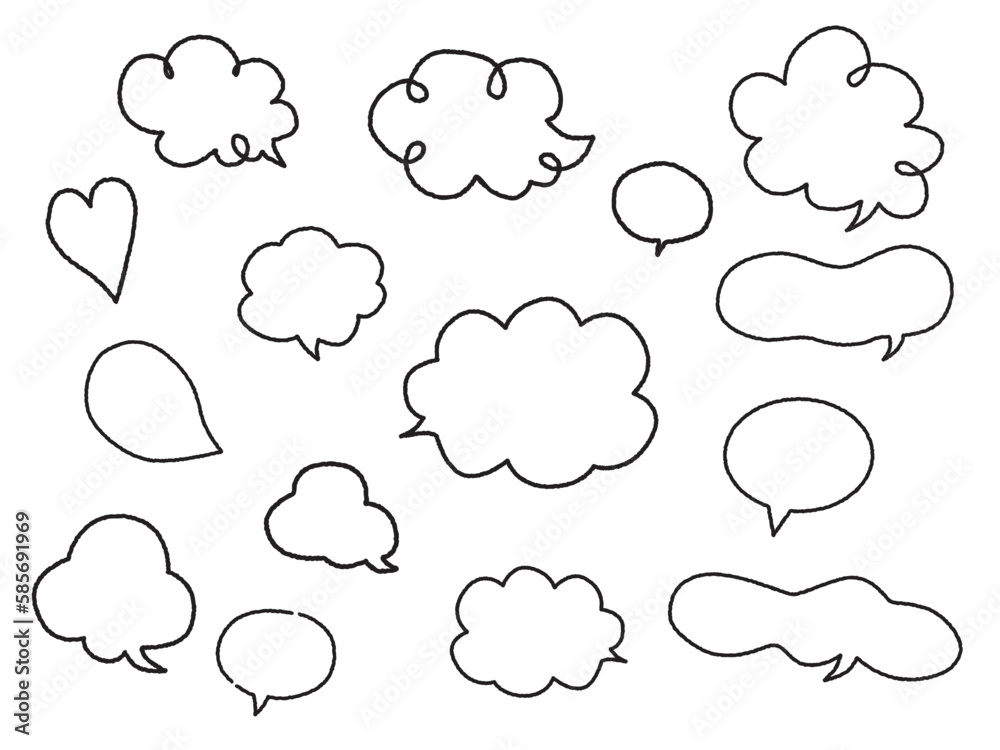 手書きの吹き出しセット 手書きの吹き出しセット