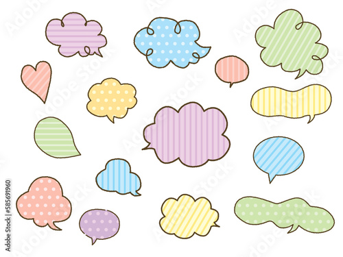 ガーリーなカラフル吹き出しセット