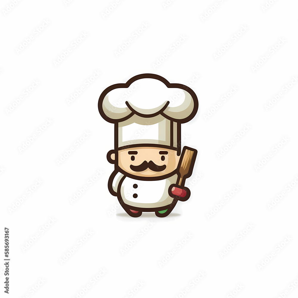 Cute Chef Logo. Generative AI Cute Chef Logo. Generative AI