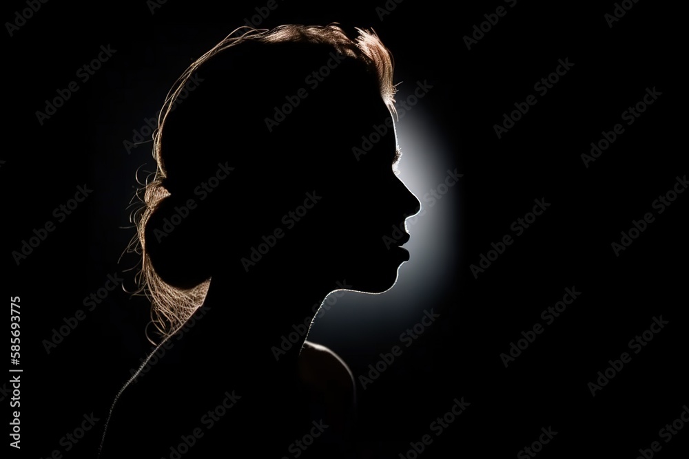 Woman face silhouette, generative ai