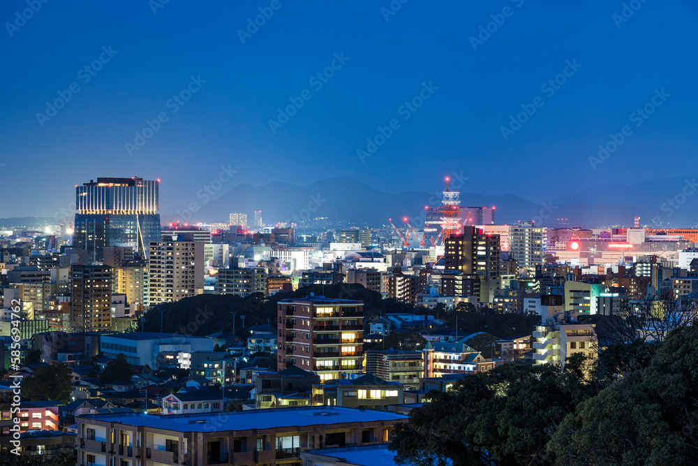 南公園西展望台から望む福岡市天神の夜景
