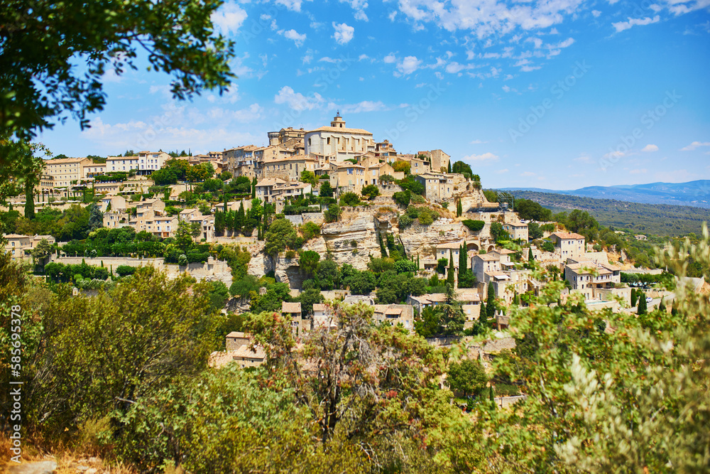 View of famous village of Gordes in Provence, Southern France