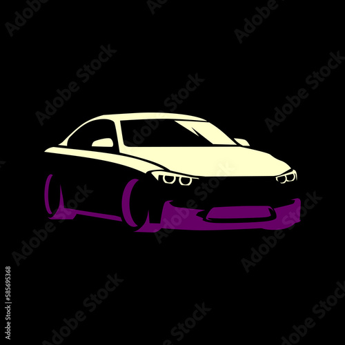vector sport car for logo suggestion on black background. use auto car or car community