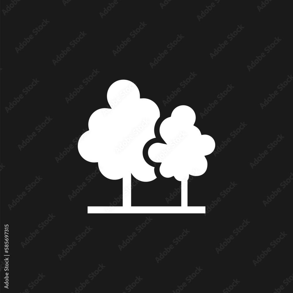 Tree brand logo design element icon isolated on black background Tree brand logo design element icon isolated on black background