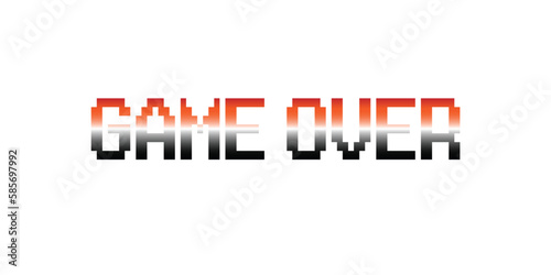 simple pixelated game over text. concept of vintage videogame. 