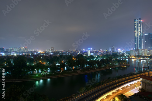 Night view of Hanoi city, Vietnam © Matt-san