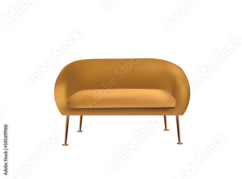 Brown sofa bed. vector illustration 