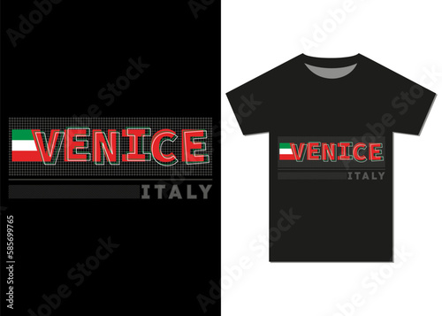 Venice Italy Typography T-shirt Design. T shirt print and apparel design