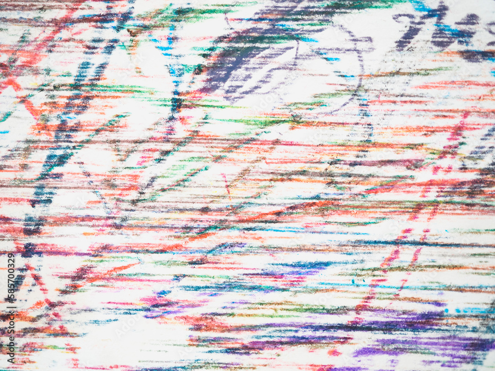 Fototapeta premium Color pencil line art on white paper Abstract background