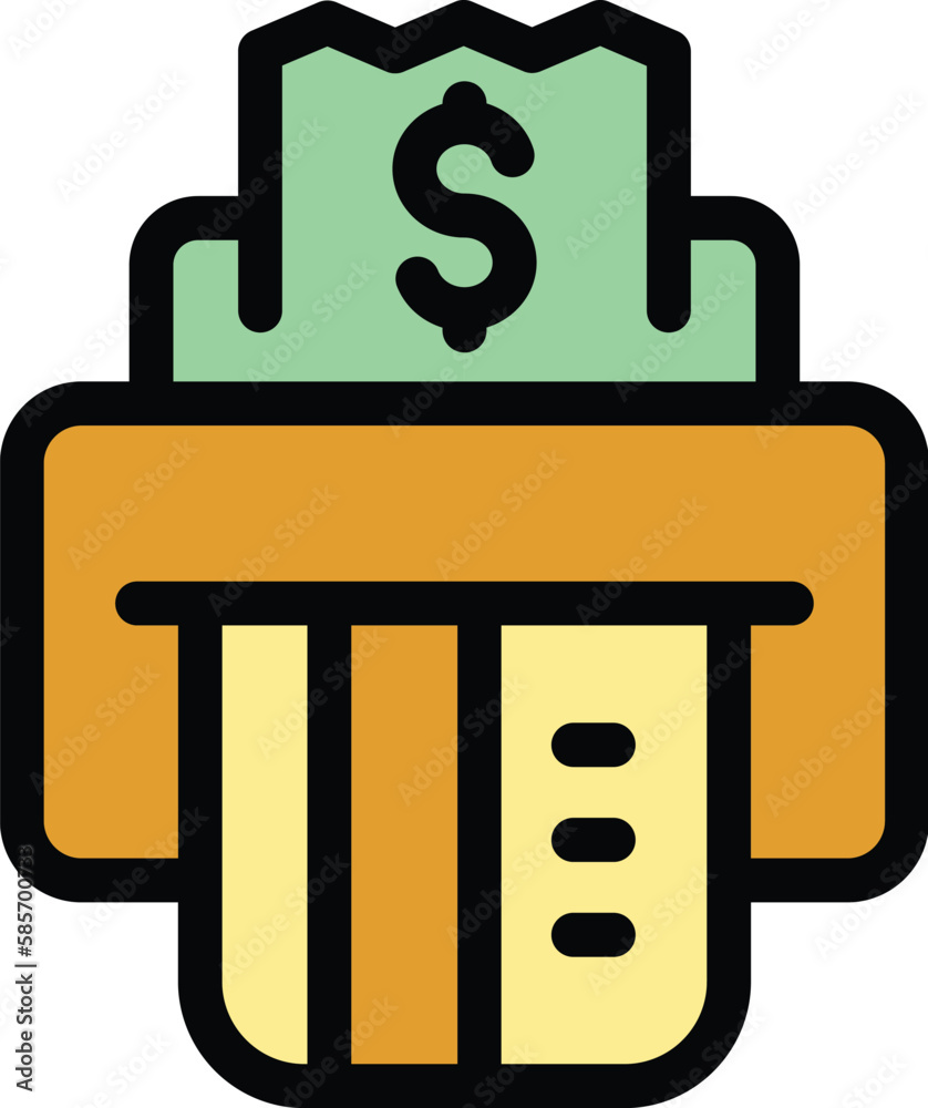 Atm payment cancellation icon. Outline Atm payment cancellation vector icon for web design isolated on white background color flat Atm payment cancellation icon. Outline Atm payment cancellation vector icon for web design isolated on white background color flat
